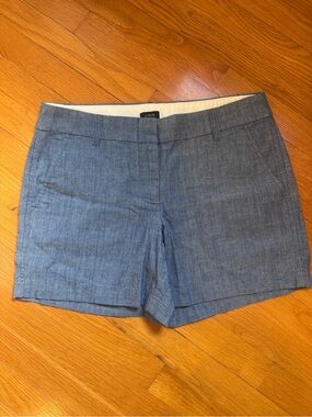 J.Crew Blue Chambray Cotton Chino Shorts Size 8 NWT